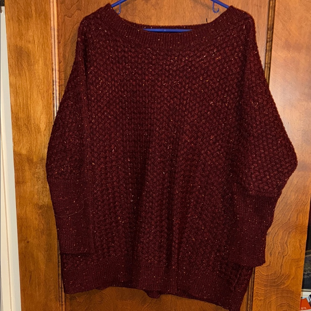 Lane Bryant Burgundy Cable Knit Sweater